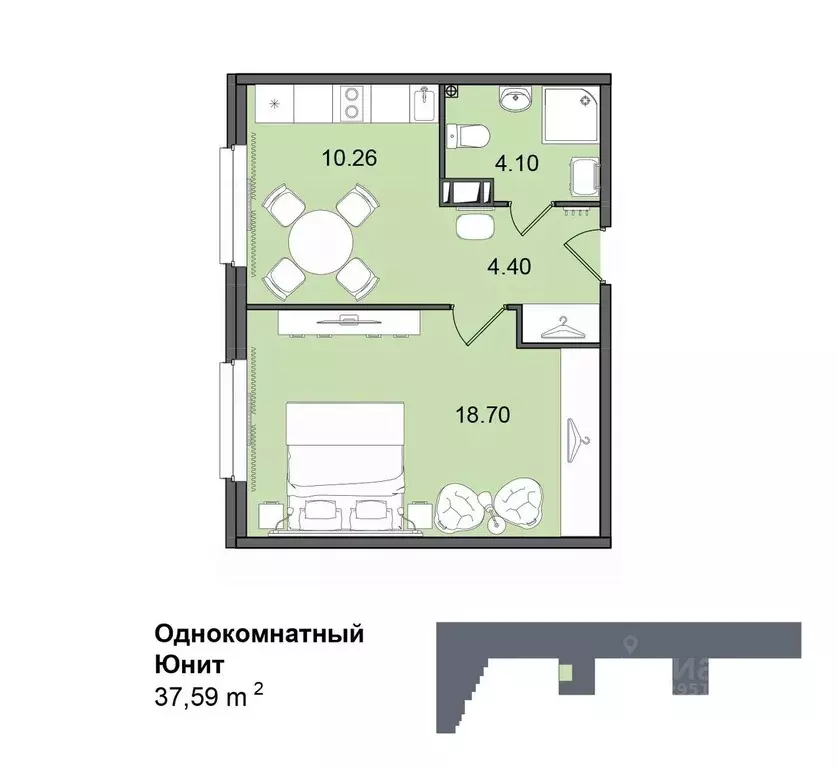 1-к кв. Санкт-Петербург Витебский просп., 99к1 (36.8 м) - Фото 0