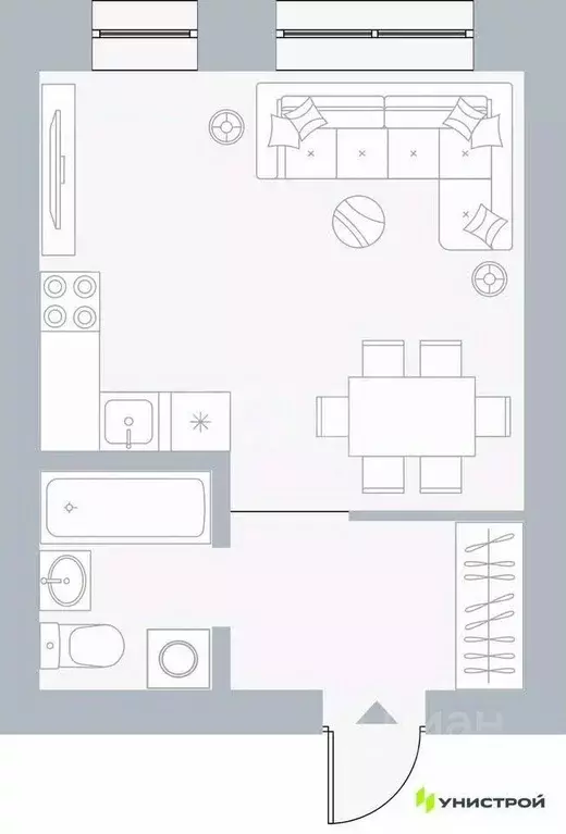 Студия Пермский край, Пермь Рионская ул., 4А (26.8 м) - Фото 2