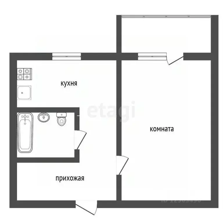 1-к кв. Воронежская область, Воронеж ул. Березовая Роща, 36 (33.0 м) - Фото 1