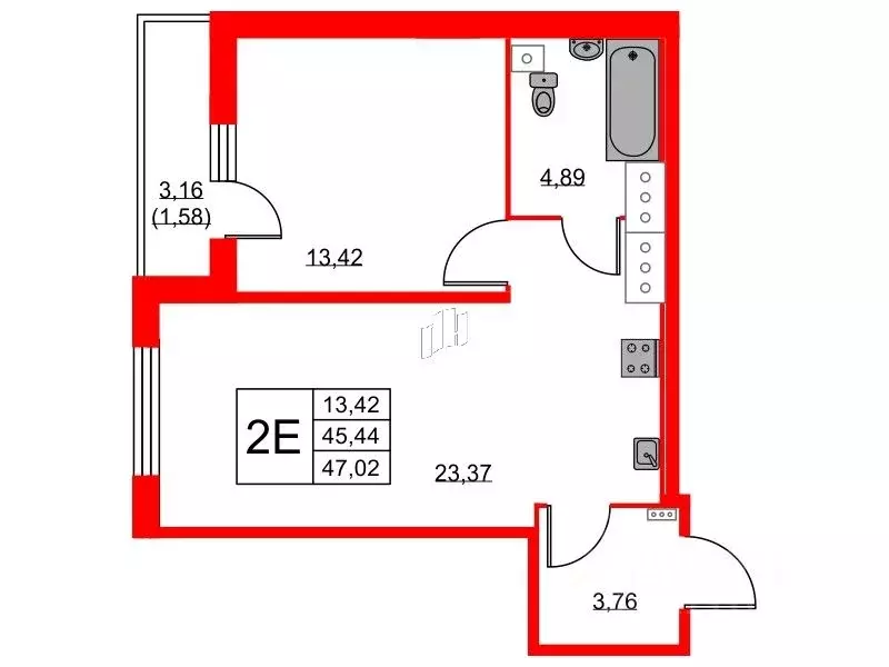 1-к кв. Санкт-Петербург ул. Русановская, 20к1 (47.0 м) - Фото 0