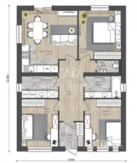 Коттедж в Калужская область, Калуга Туманная тер.,  (95 м) - Фото 2