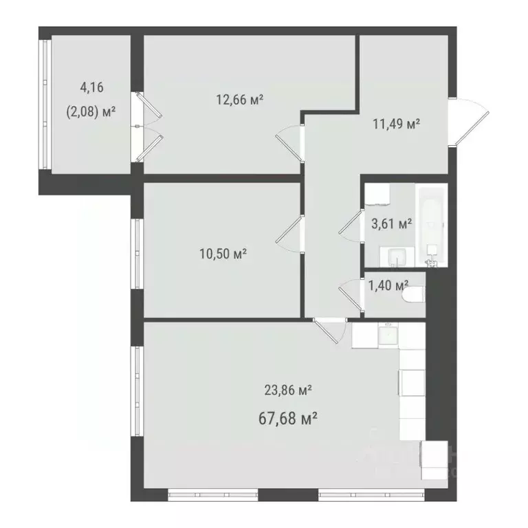 2-к кв. Сахалинская область, Южно-Сахалинск ул. Ленина (65.6 м) - Фото 0