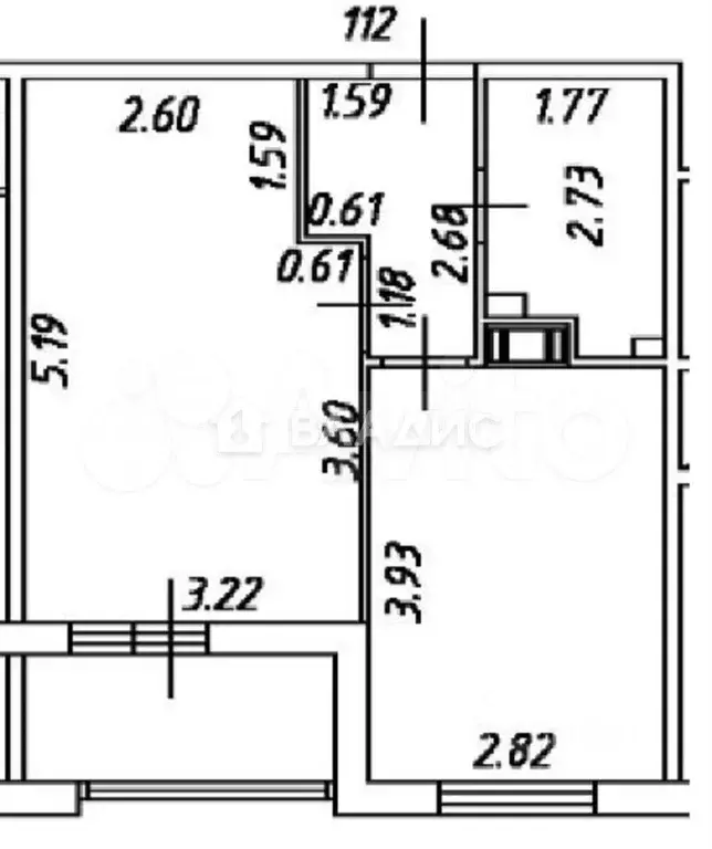 1-к. квартира, 34,6 м, 7/8 эт. - Фото 0