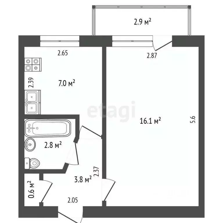 1-к кв. Крым, Сакский район, с. Крымское ул. Ленина (30.3 м) - Фото 1