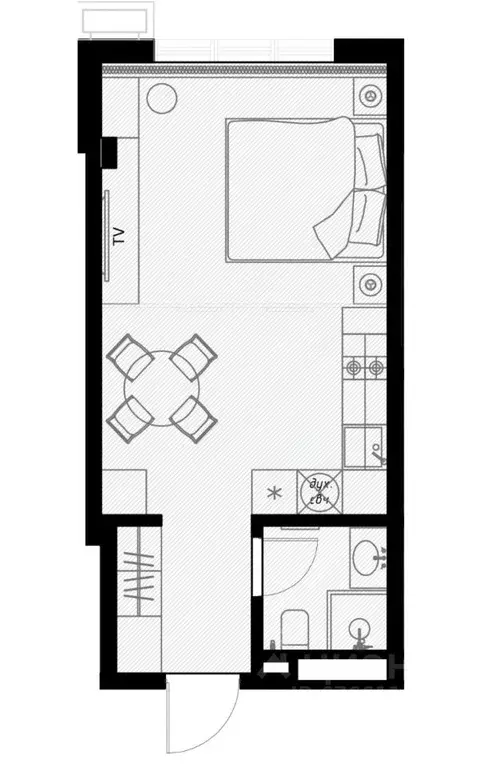 Студия Краснодарский край, Сочи ул. Ленина, 290/8к2 (29.5 м) - Фото 0
