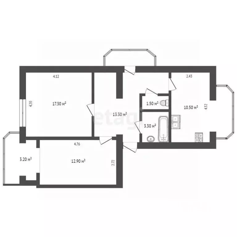 2-к кв. Севастополь ул. Коммунистическая, 30 (62.4 м) - Фото 1