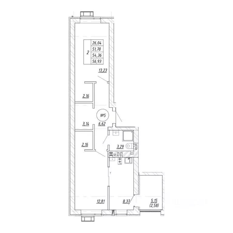 2-к кв. Калининградская область, Зеленоградск  (56.93 м) - Фото 1