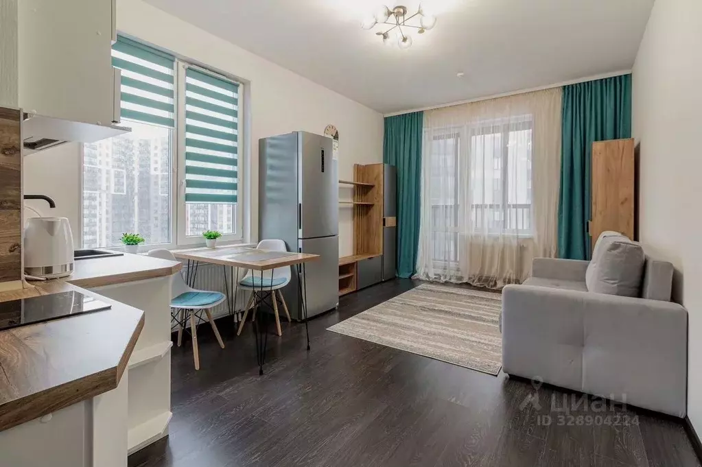 Студия Санкт-Петербург ул. Верхне-Каменская, 11к1 (24.4 м) - Фото 1