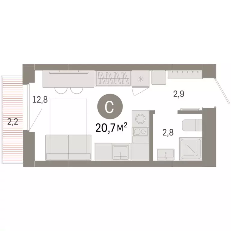 Квартира-студия: Новосибирский район, рабочий посёлок Краснообск, 3-й ... - Фото 2