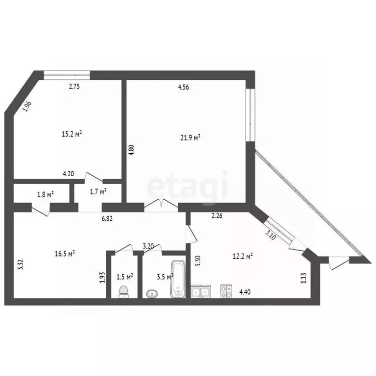 2-к кв. Забайкальский край, Чита ул. Подгорбунского, 9 (74.3 м) - Фото 2