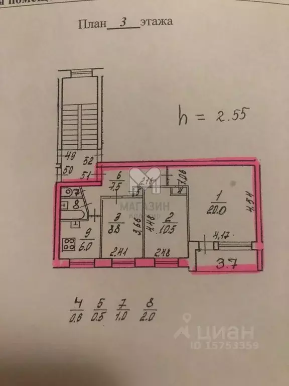 3-к кв. Санкт-Петербург ул. Добровольцев, 40К2 (56.9 м) - Фото 0