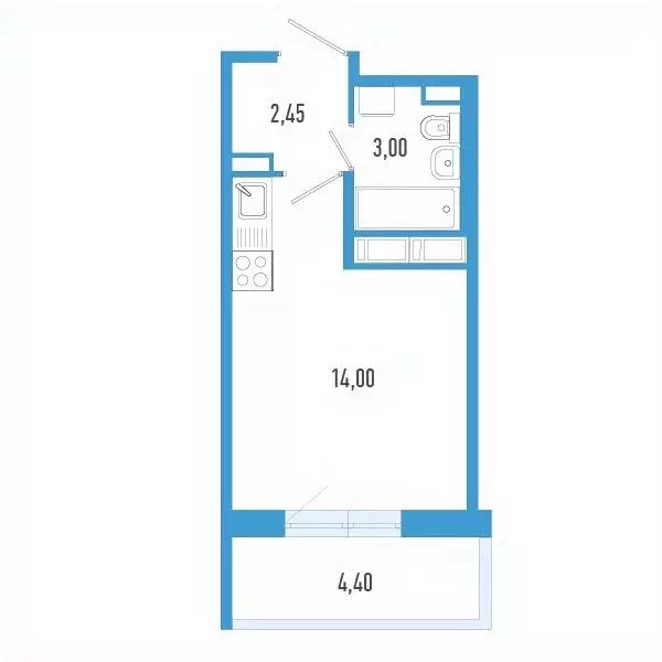 Студия Санкт-Петербург пос. Шушары,  (20.77 м) - Фото 0