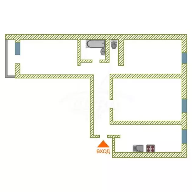 3-комнатная квартира: Тюмень, улица Мебельщиков, 4 (66.1 м) - Фото 1