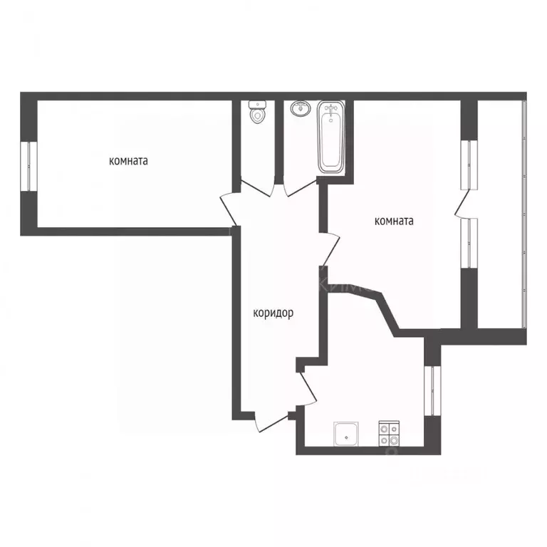 2-к кв. Тюменская область, Тюмень ул. Таллинская, 7к1 (59.0 м) - Фото 2
