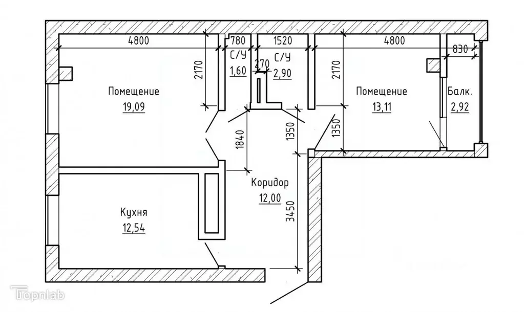 2-к кв. Кабардино-Балкария, Нальчик ул. Ахохова (65.0 м) - Фото 2