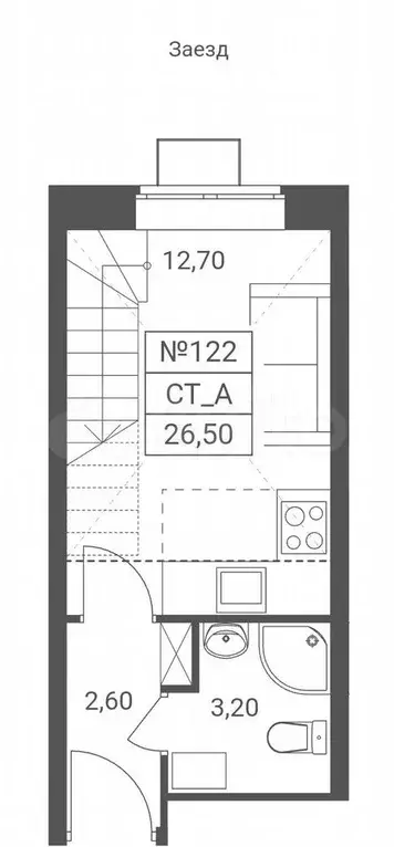 Квартира-студия, 26,5 м, 11/11 эт. - Фото 1