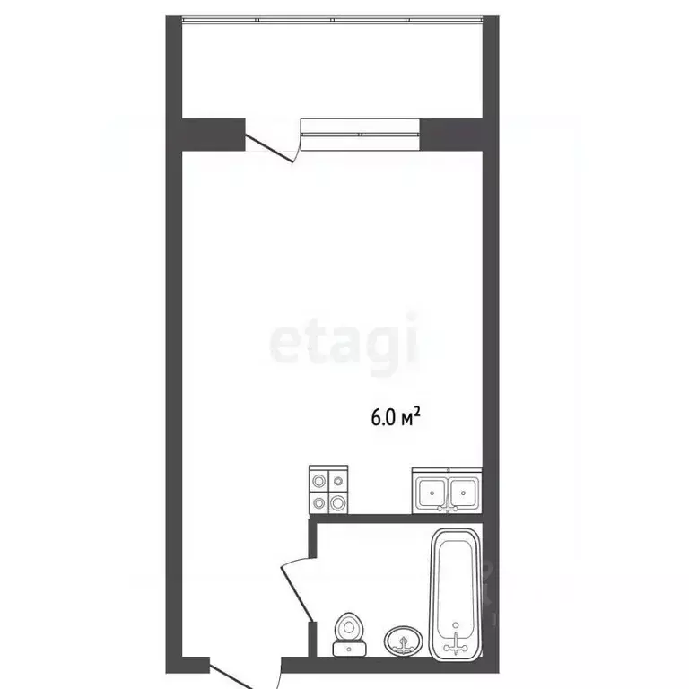 Студия Ростовская область, Ростов-на-Дону Береговая ул., 73с1 (22.3 м) - Фото 2