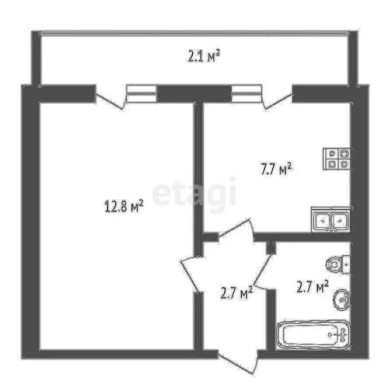 1-комнатная квартира: Новая Адыгея, улица Тургеневское шоссе, 33/3к15 ... - Фото 0