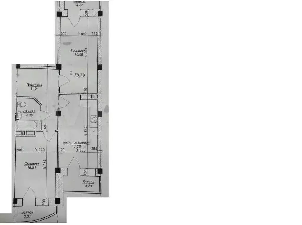 2-комнатная квартира: Каспийск, улица Магомедали Магомеджановa, 31 (65 ... - Фото 1