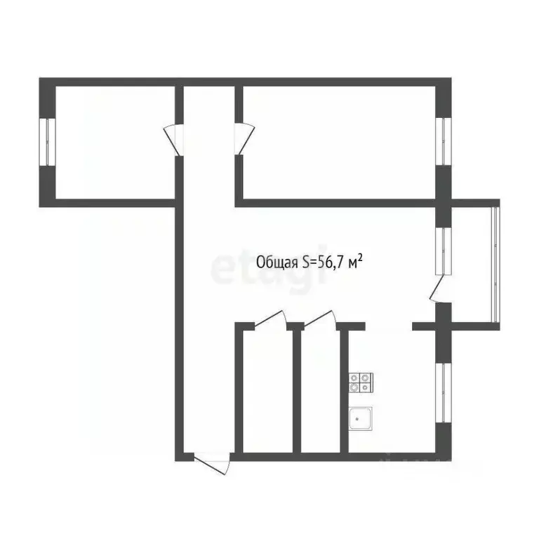 3-к кв. Алтайский край, Бийск пер. Владимира Мартьянова, 59 (56.7 м) - Фото 2