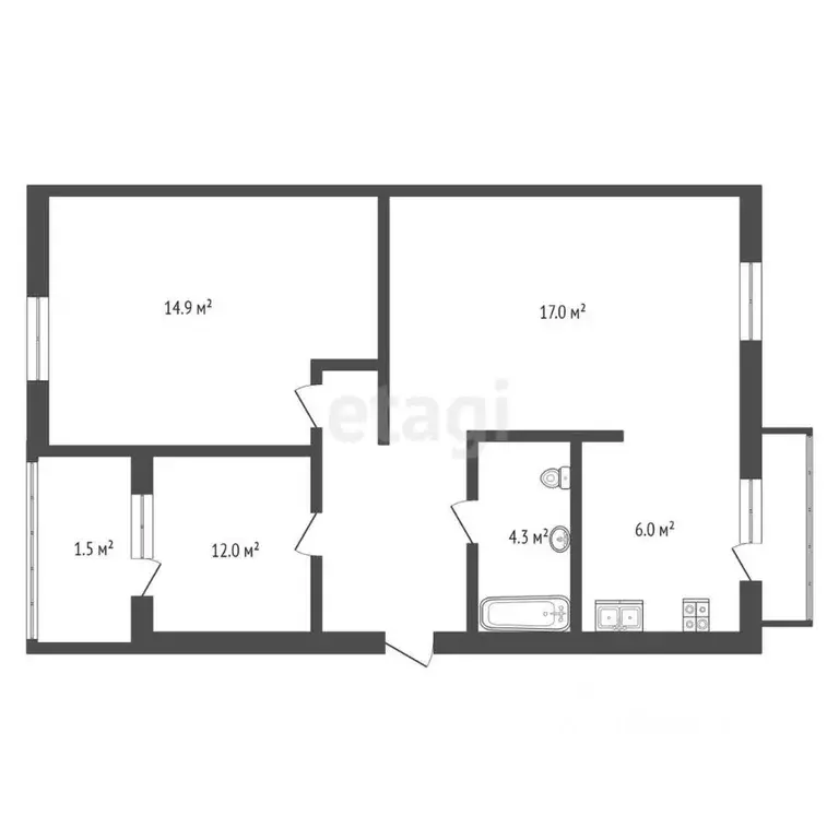 3-к кв. Крым, Феодосия ул. Челнокова, 106 (64.5 м) - Фото 2