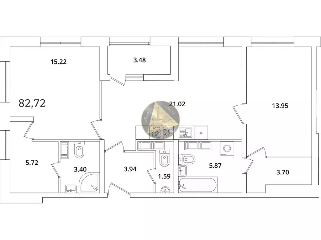 2-комнатная квартира: Санкт-Петербург, проспект Маршала Блюхера, 3к2 ... - Фото 1
