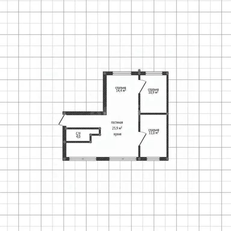 4-к кв. Краснодарский край, Белореченск ул. Шалимова, 34 (66.9 м) - Фото 2