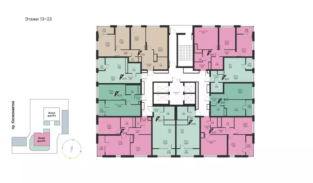 1-к кв. Свердловская область, Екатеринбург просп. Космонавтов, 100 ... - Фото 2