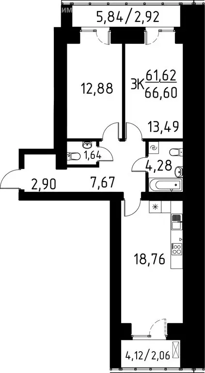 3-комнатная квартира: Кисловка, микрорайон Северный, улица Марины ... - Фото 1