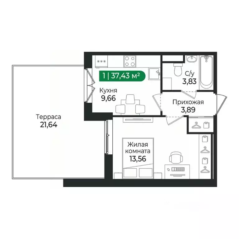 1-к кв. Ленинградская область, Сертолово Всеволожский район, Сертолово ... - Фото 1