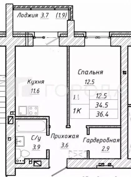 1-к кв. Алтайский край, Барнаул тракт Павловский, 196к2 (36.4 м) - Фото 1