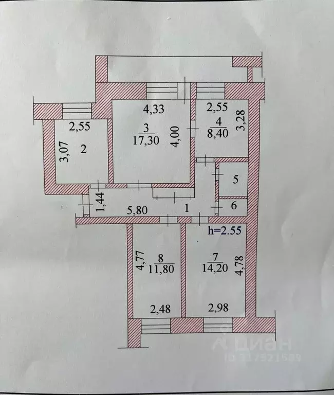 4-к кв. Чувашия, Чебоксары Эгерский бул., 49 (72.7 м) - Фото 1