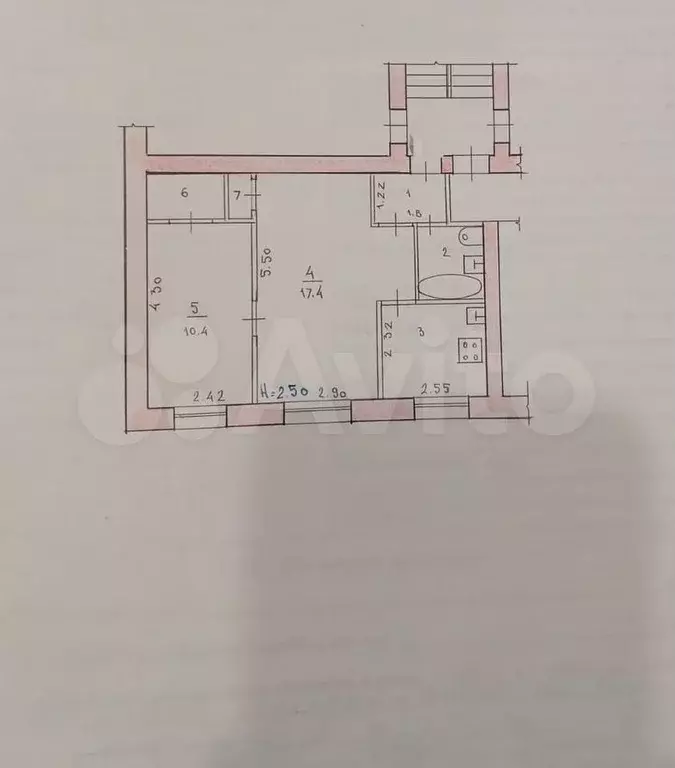 2-к. квартира, 41,6 м, 2/5 эт. - Фото 0