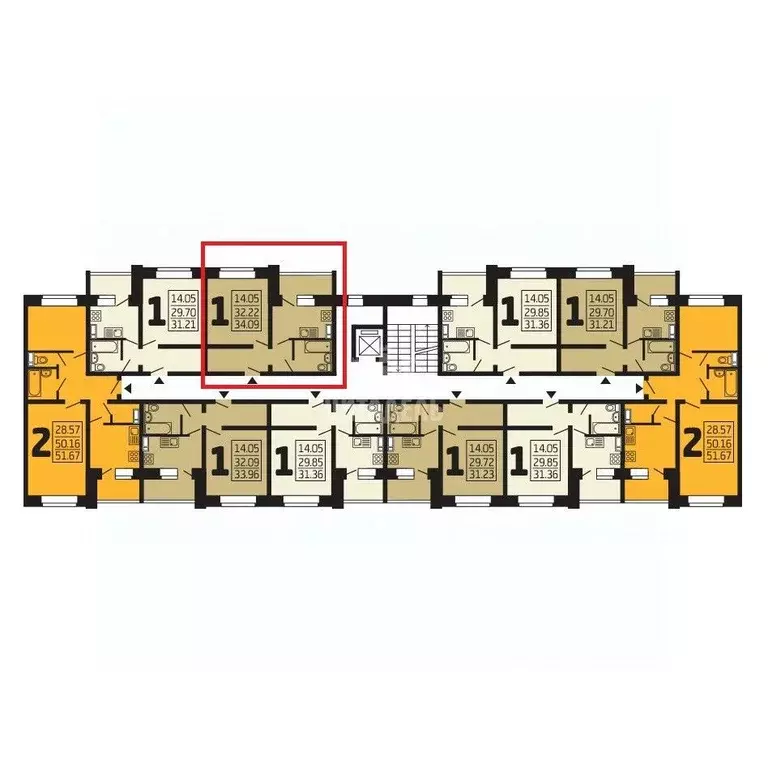 1-к кв. Воронежская область, Воронеж ул. Артамонова, 34/3 (32.2 м) - Фото 1