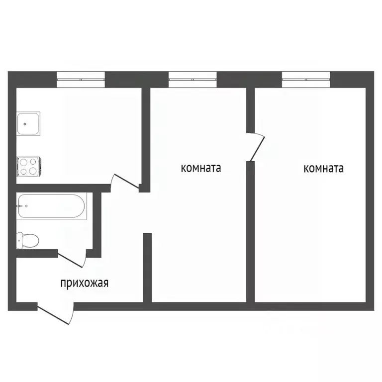 2-к кв. Красноярский край, Норильск Московская ул., 15 (43.0 м) - Фото 1