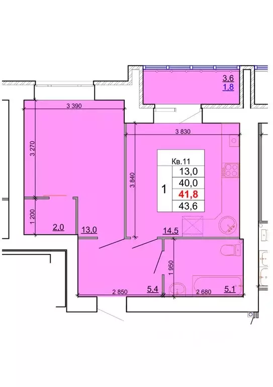 1-к кв. Костромская область, Кострома Кинешемское ш., 88 (41.8 м) - Фото 0