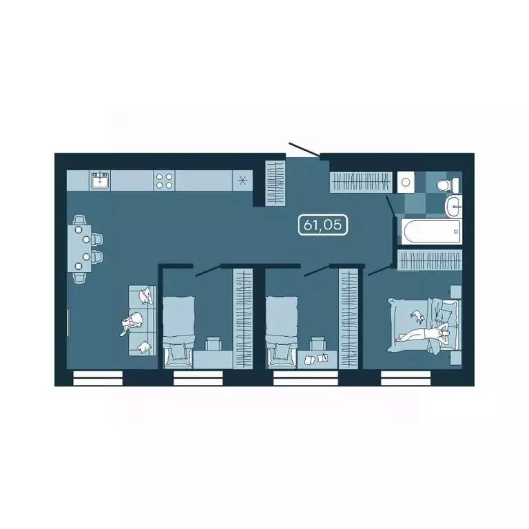 3-к кв. Приморский край, Владивосток ул. Борисенко (61.05 м) - Фото 1