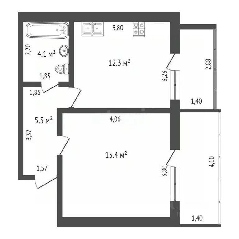 1-к кв. Севастополь ул. Челнокова, 12/3 (43.8 м) - Фото 2