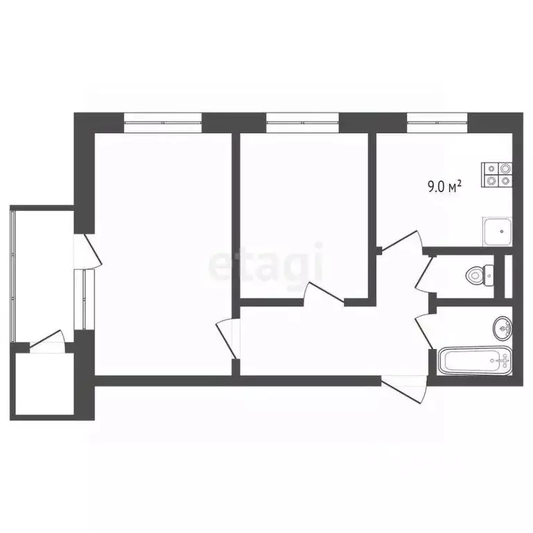 2-к кв. Хабаровский край, Хабаровский район, с. Черная Речка ул. 91-я ... - Фото 2