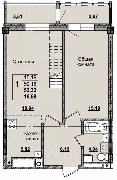 1-к кв. Саха (Якутия), Якутск ул. Красильникова, 5 (68.91 м) - Фото 0