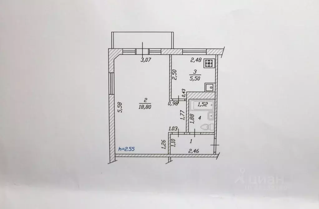 1-к кв. Чувашия, Чебоксары ул. 50 лет Октября, 11 (32.6 м) - Фото 1