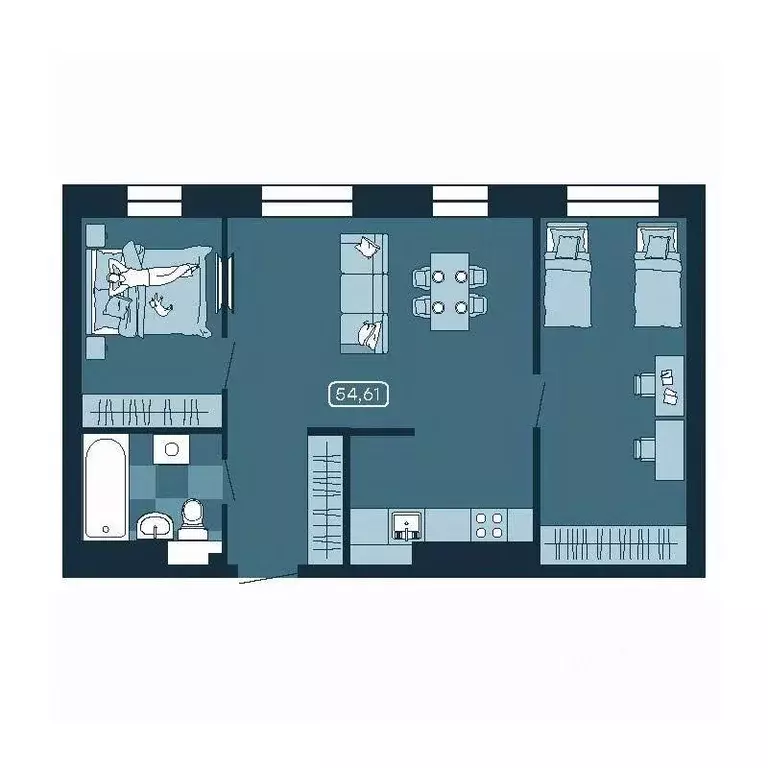 3-к кв. Приморский край, Владивосток ул. Борисенко (54.61 м) - Фото 0