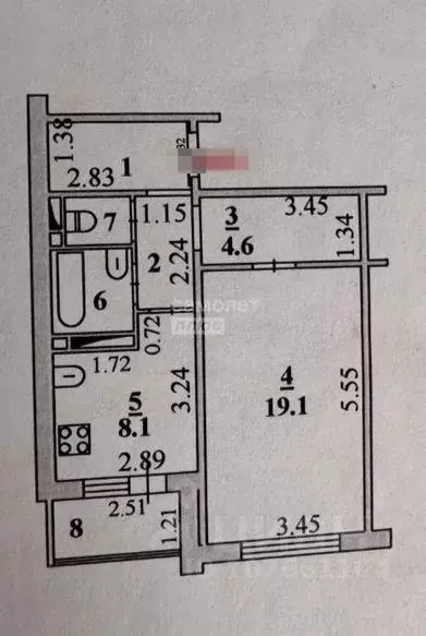 1-к кв. Липецкая область, Липецк Минская ул., 2А (42.2 м) - Фото 2