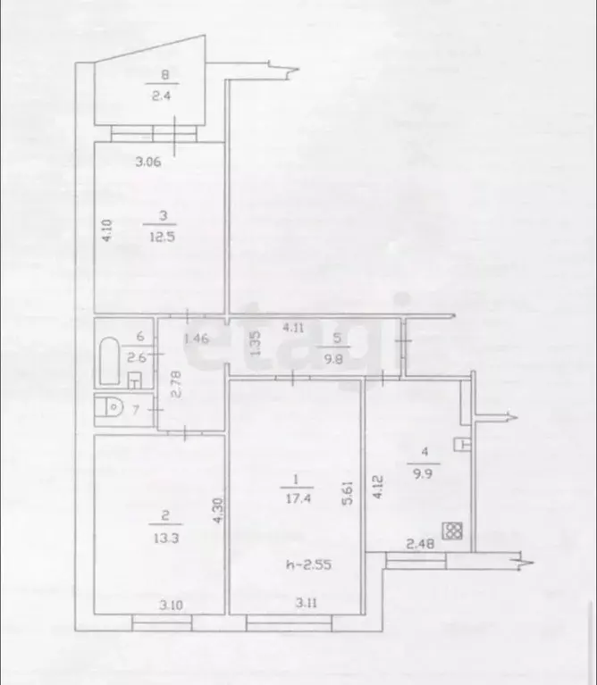 Комната Татарстан, Казань ул. Маршала Чуйкова, 27а (11.0 м) - Фото 0
