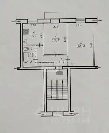 2-к кв. Новосибирская область, Новосибирск Ядринцевская ул., 16 (53.7 ... - Фото 1