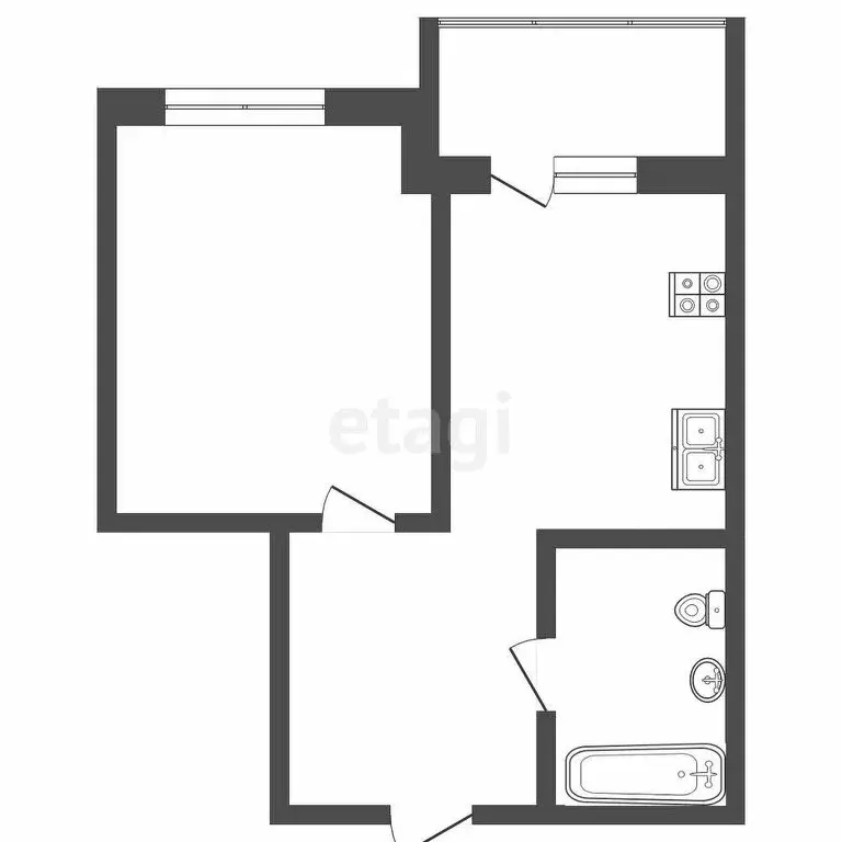 1-комнатная квартира: Тюмень, Велижанская улица, 70 (41 м) - Фото 0