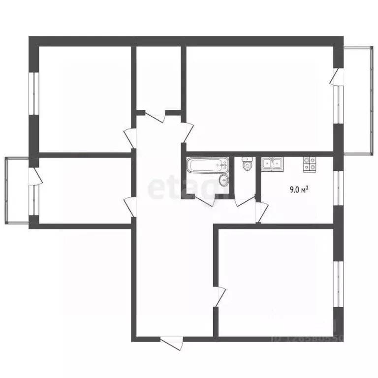 4-к кв. Кемеровская область, Новокузнецк просп. Авиаторов, 94 (75.7 м) - Фото 2