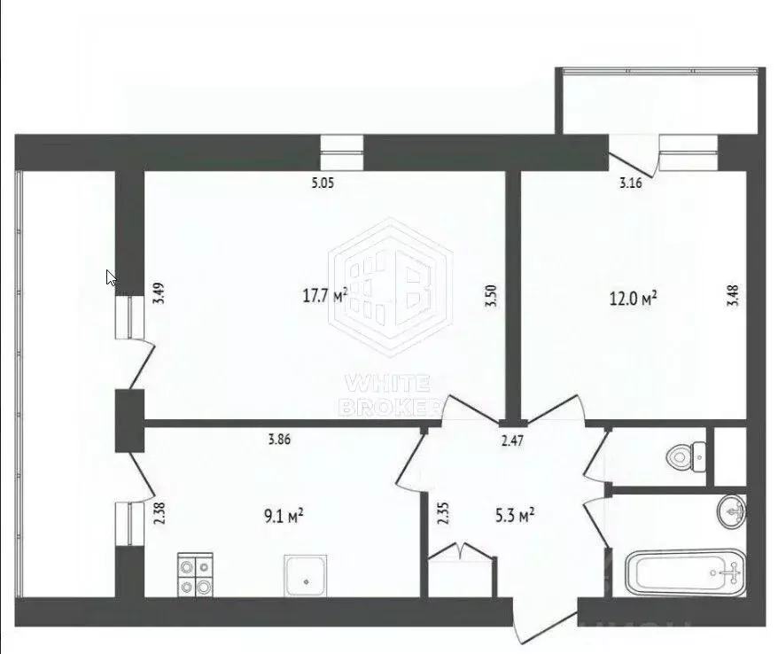 2-к кв. Крым, Ялта ул. Крупской, 19 (61.4 м) - Фото 2