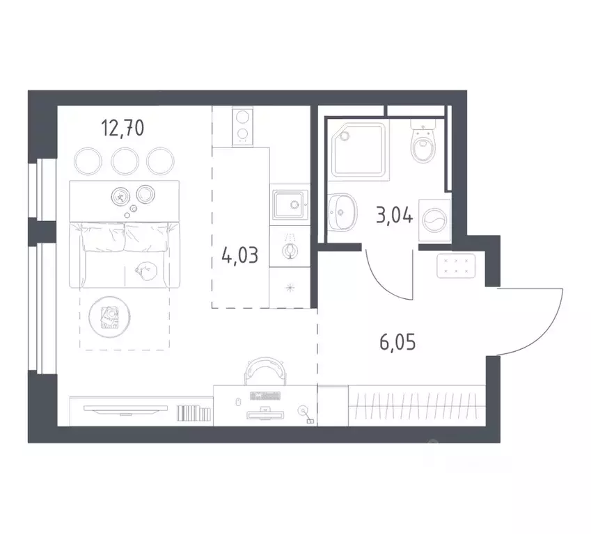 Студия Московская область, Ленинский городской округ, д. Калиновка ул. ... - Фото 1