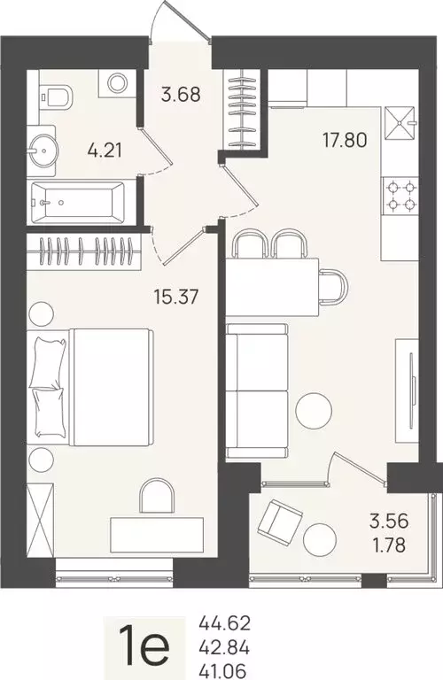 Квартира-студия: Калининградская область, Пионерский (42.84 м) - Фото 1